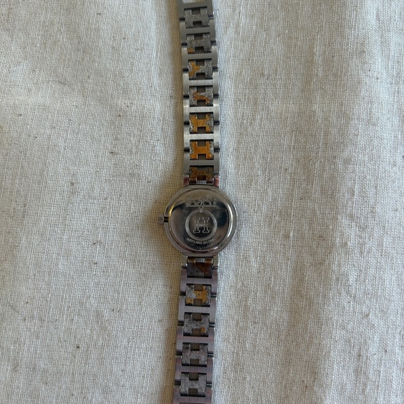 Auth HERMES QZ Clipper Ivory Dial Date Round Watch - Picture 7 of 10